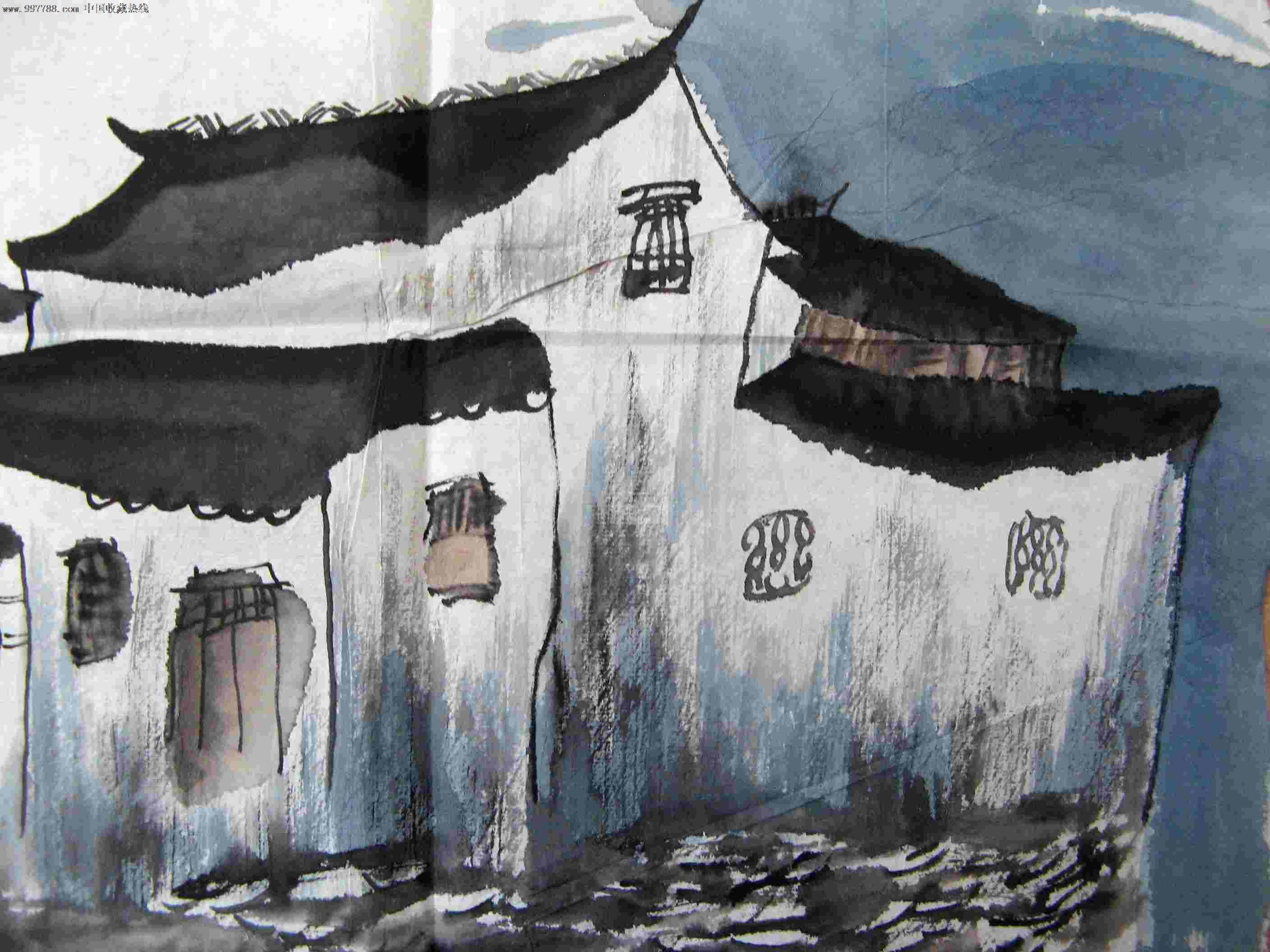 一尺斗方小品画:月光小屋-se16306820-山水国画原作-零售-7788收藏