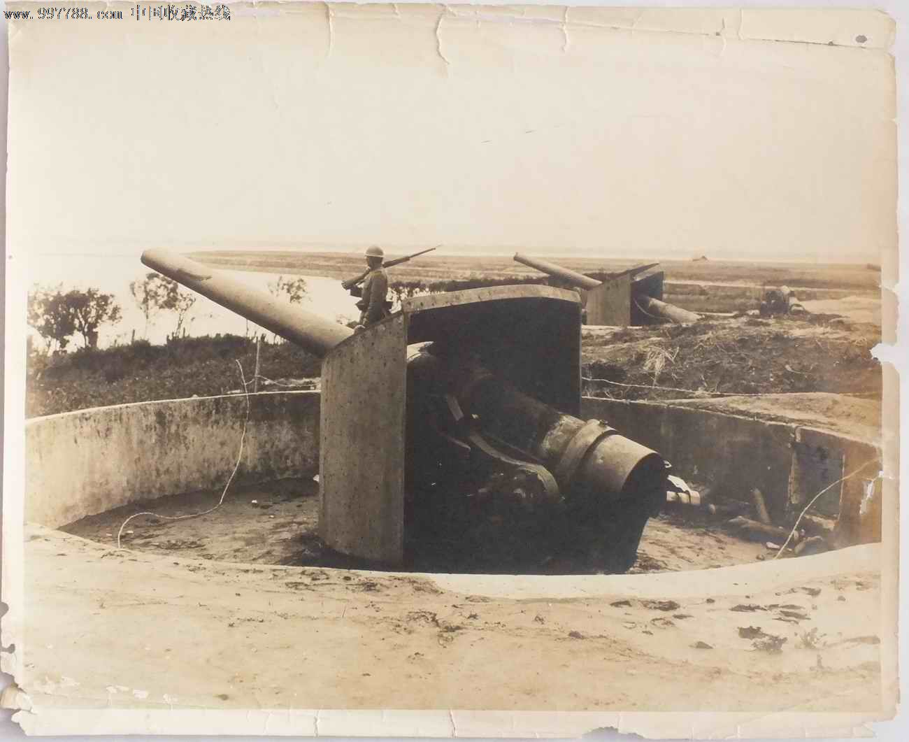 1932年吴淞炮台被日军占领的原版大照片