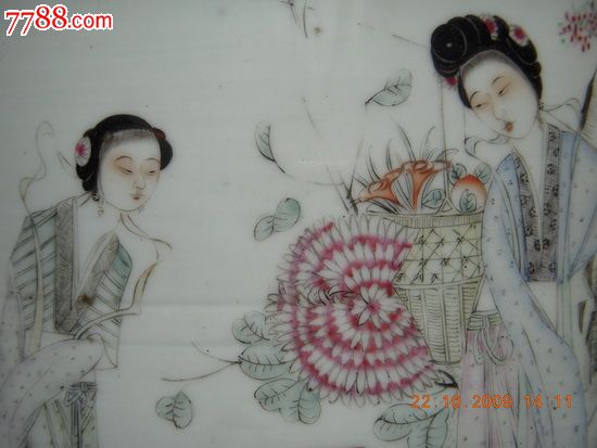 罕见特精民国大名家毛子荣粉彩仙女采花300件嫁妆瓶民国花瓶