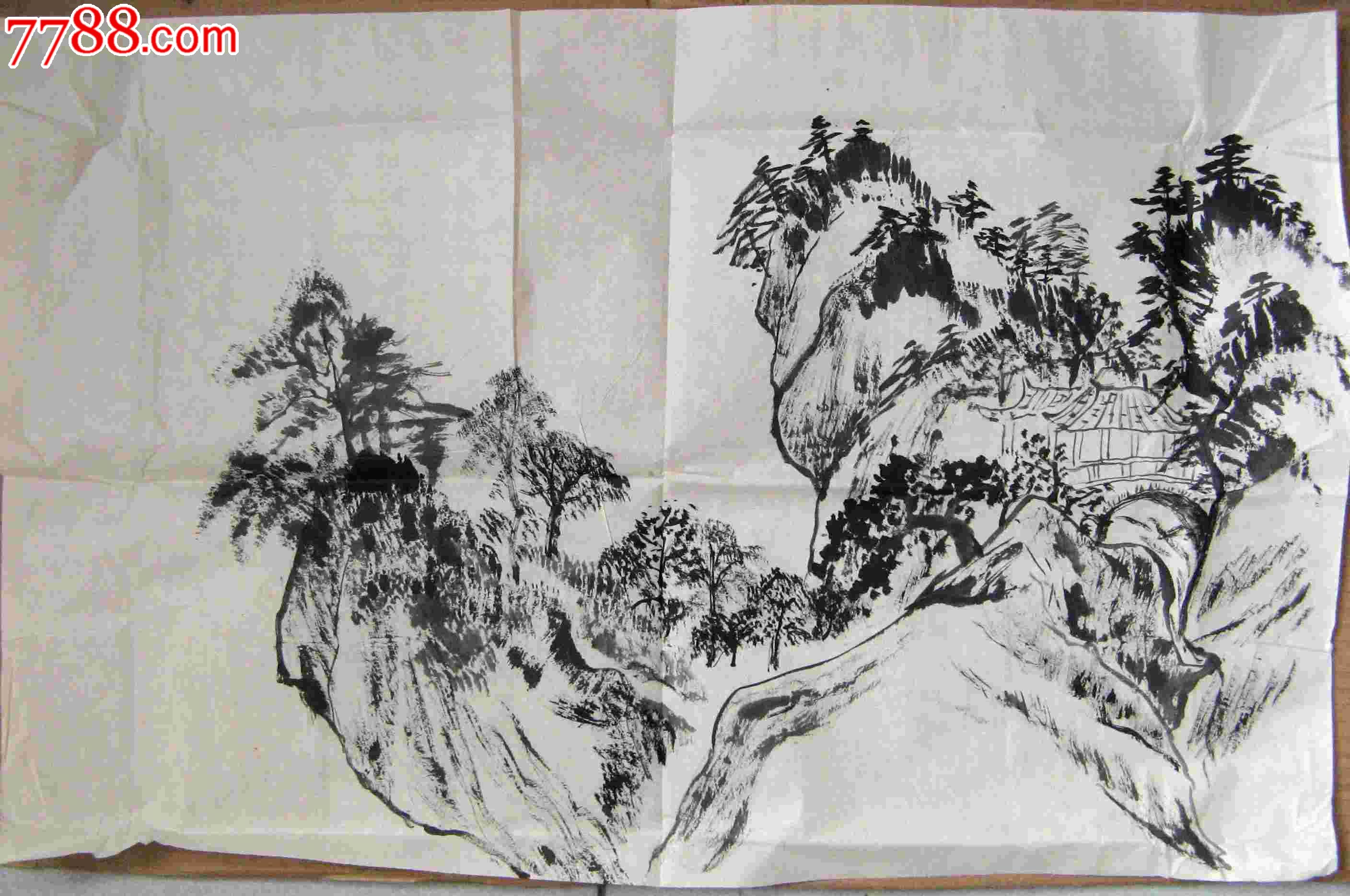 近四尺开三水墨山水画:深山小居-se16598055-山水国画原作-零售-7788