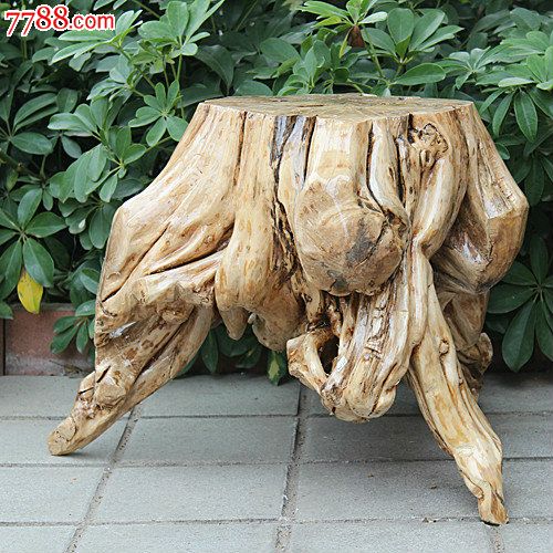 宜居品阁木雕根雕树桩凳换鞋凳柑橘树根凳艺术花架花台ywd369