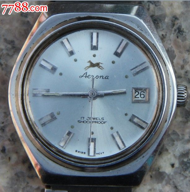 希珍的带奔马标的瑞士aeiona古董表单历机芯特殊男士大表全原装