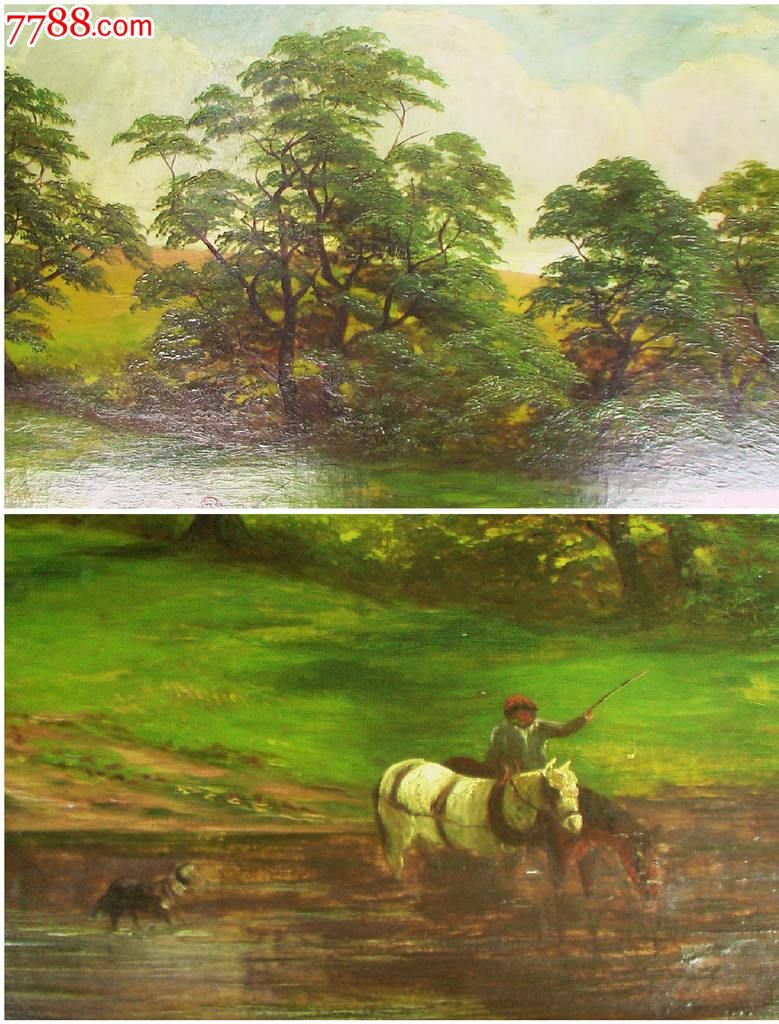 乔治·科尔/1873年油画《林溪小憩》/英国19世纪名画家