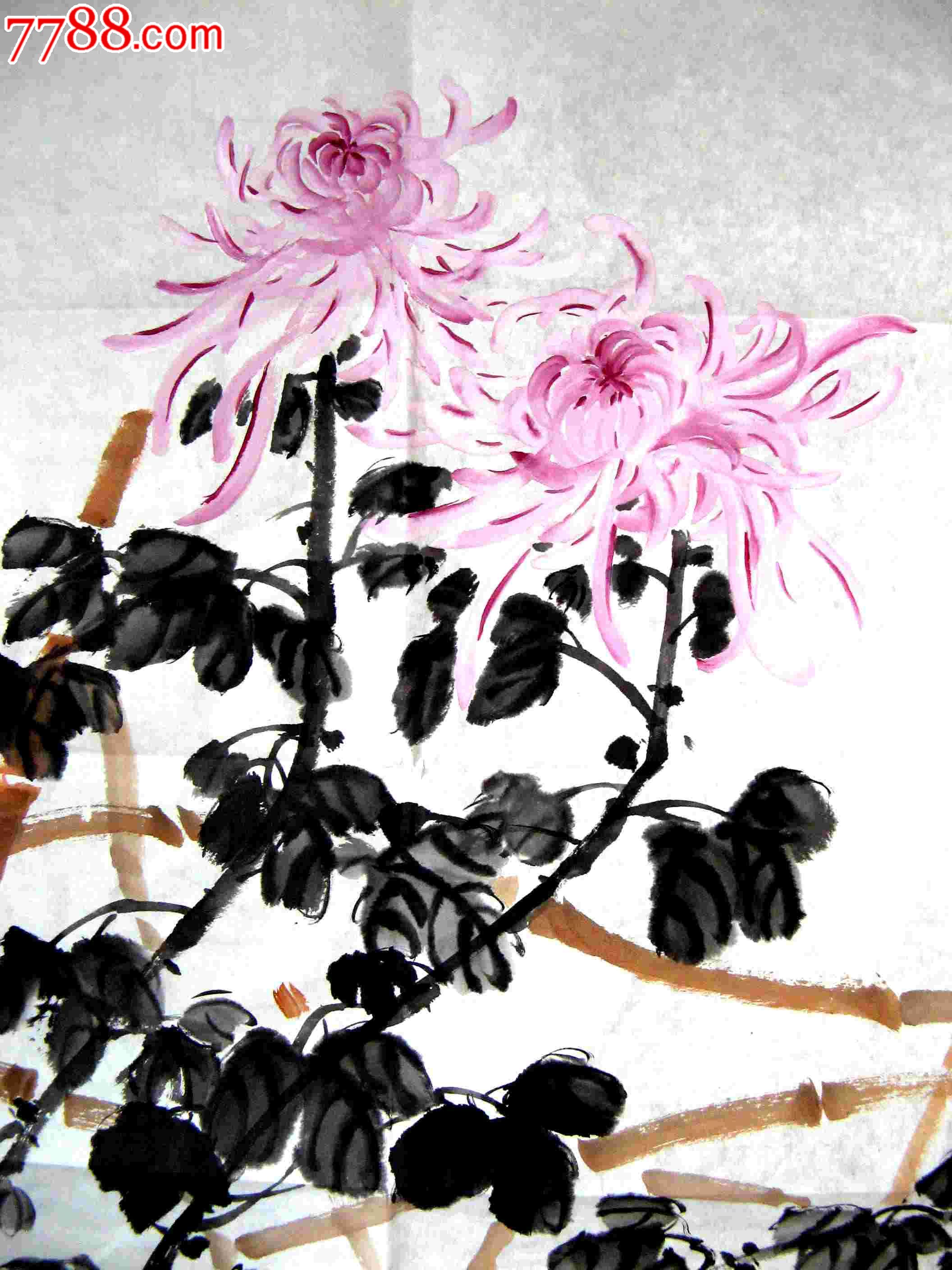 山东知名画家四尺斗方花草画《趵突泉里秋意浓》-花鸟国画原作--se