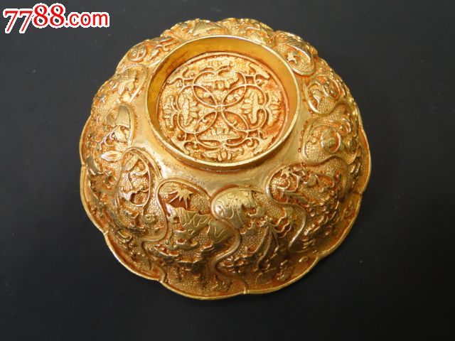 唐代百兽纯金花口金碗