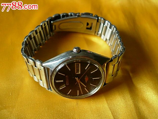 二手手表日本西铁城21钻全自动机械表360元(少见的黑盘)