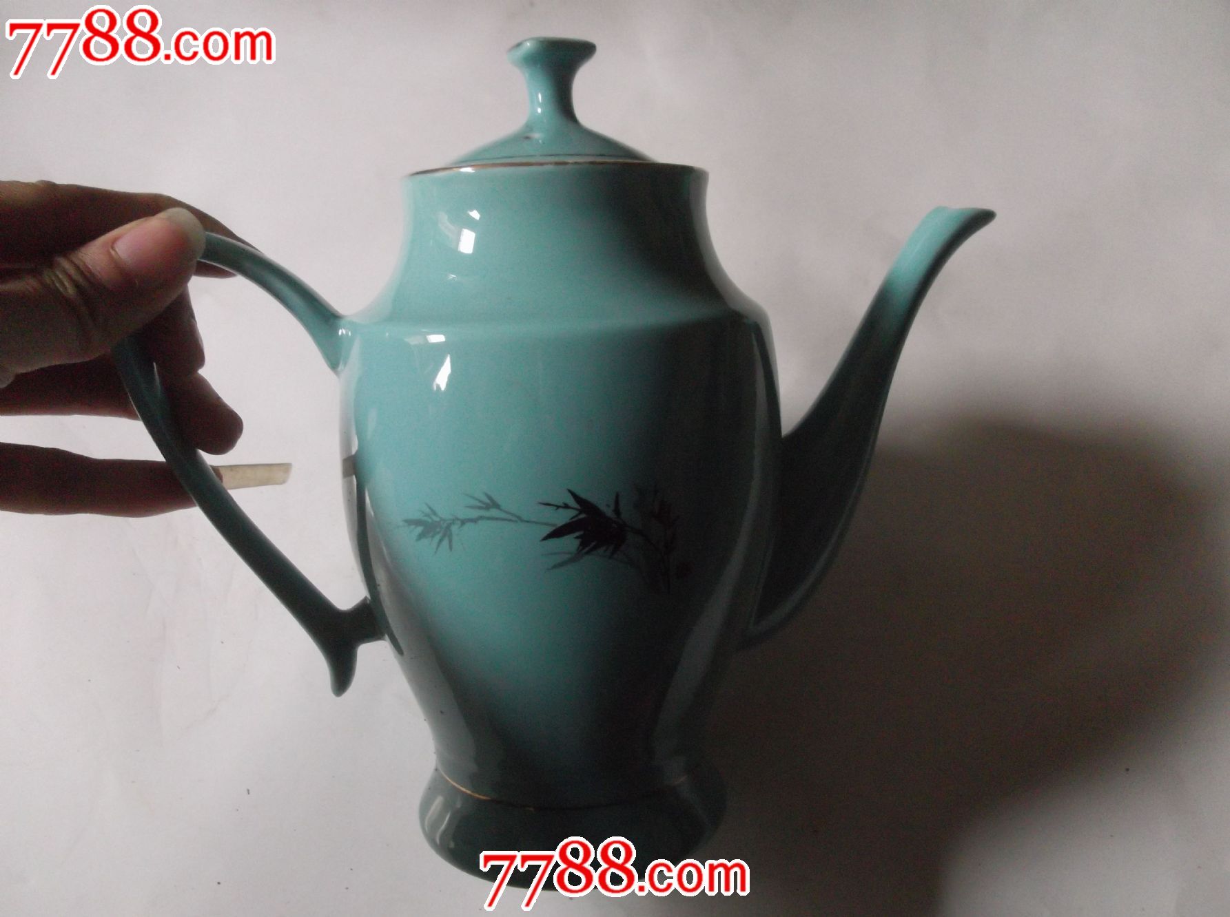 精美宣化二瓷茶壶一把,太漂亮了,高20cm,壶嘴至把手长22cm(包老包真)
