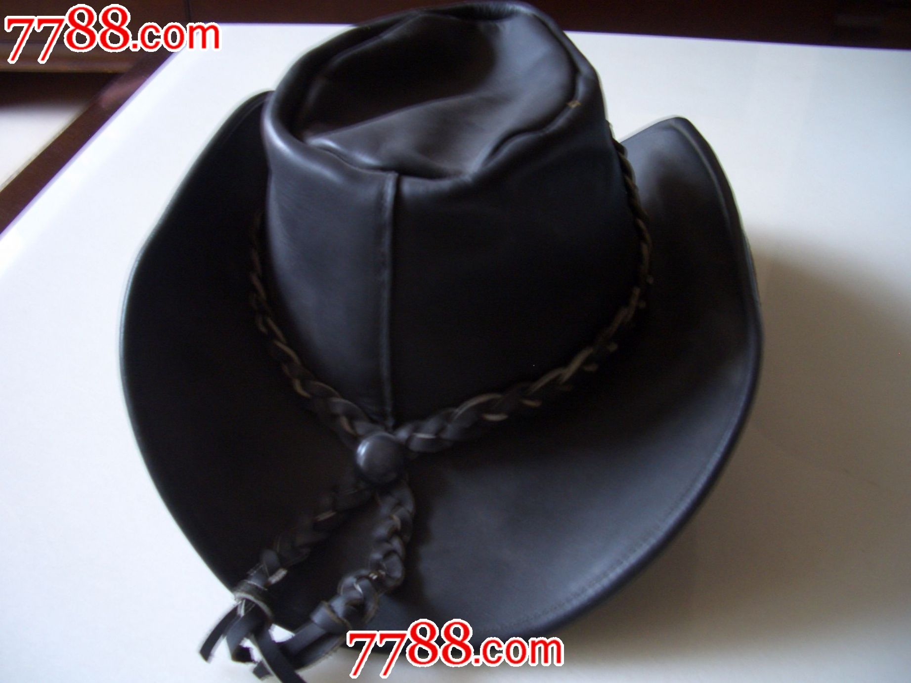 墨西哥黑色全真皮牛仔帽