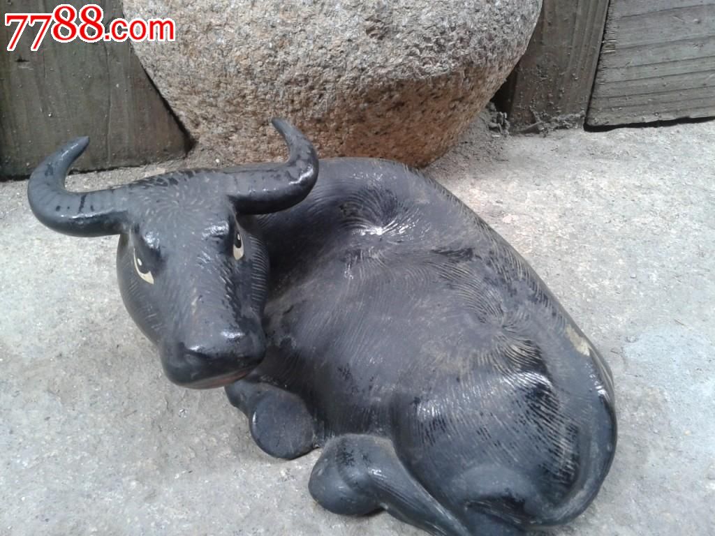 晚清雕塑老黑牛一头【包老】