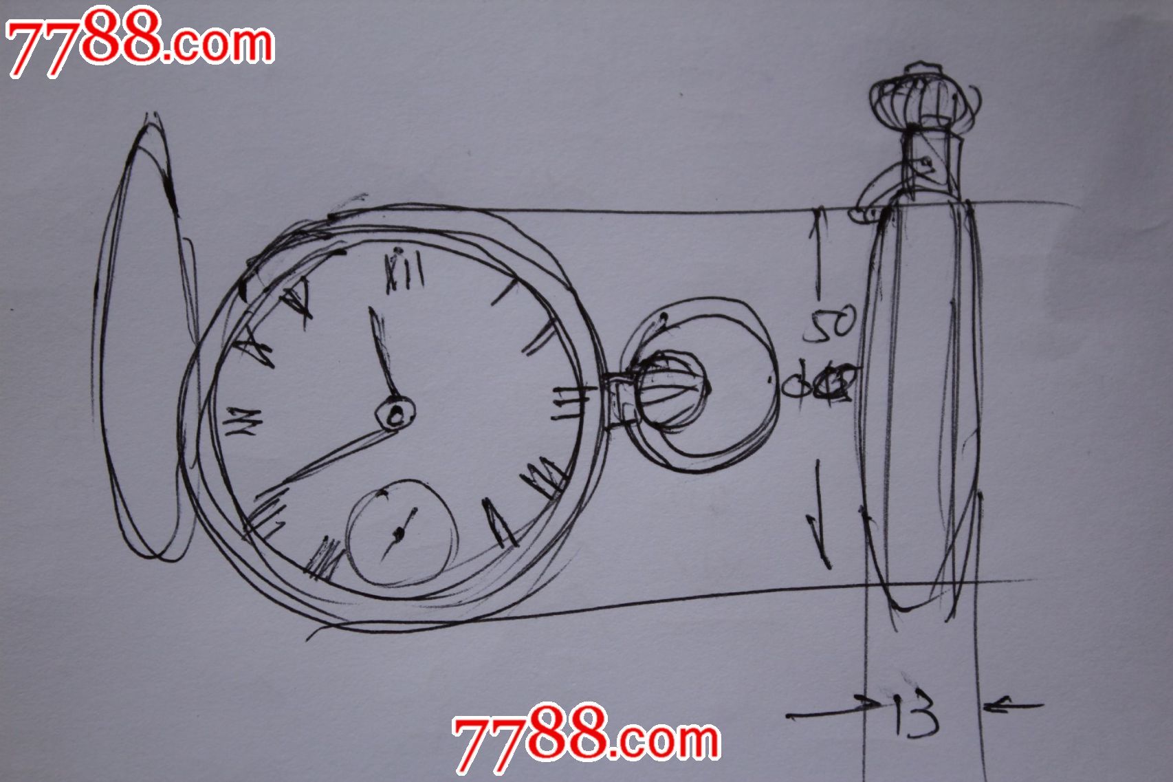 瑞士三开盖银怀表