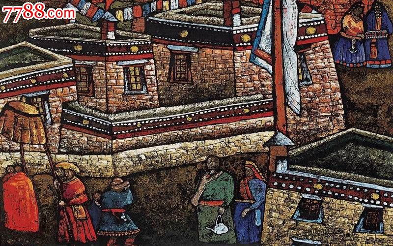 藏族传统油画图案(高清)29.7x21cm铜版纸