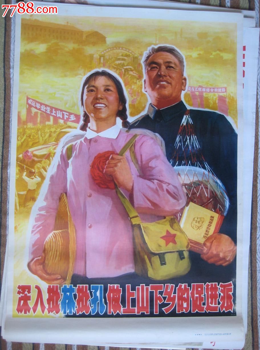 深入批林批孔做上山下乡的促进派(知青题材)-se17207447-年画/宣传画