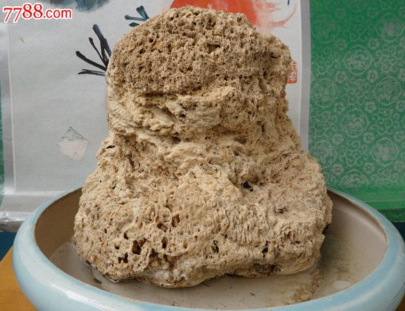 天然水锈石盆景