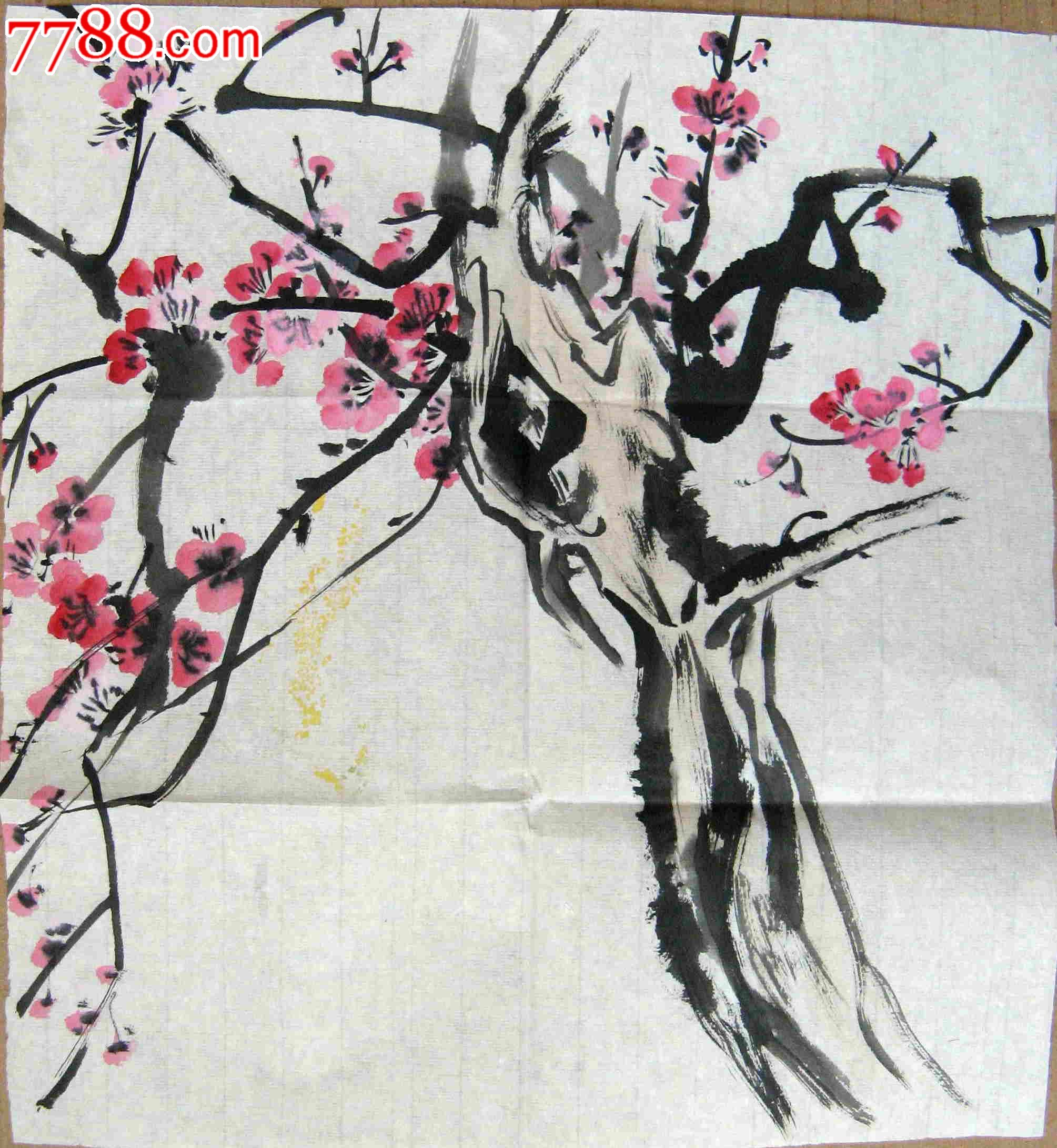 一尺斗方无款桃花画