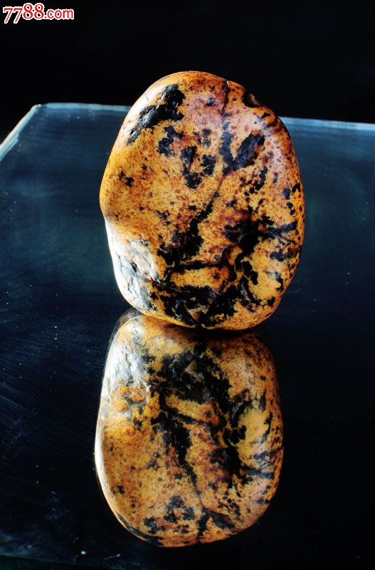 唐河彩石-老红皮金蝉小丑