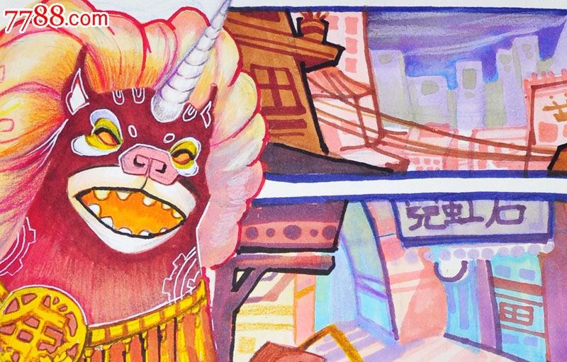 原创手绘漫画—年兽