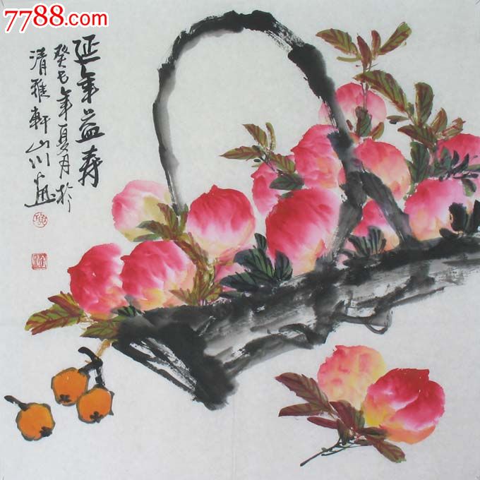 实力画家黄山川四尺斗方花鸟延年益寿51786