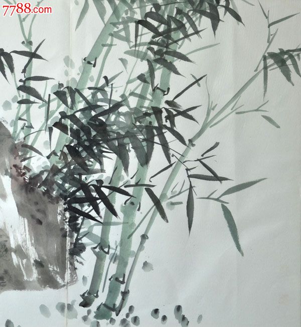 书画名家冯大中小园风情竹子画手绘真迹客厅书房收藏礼品