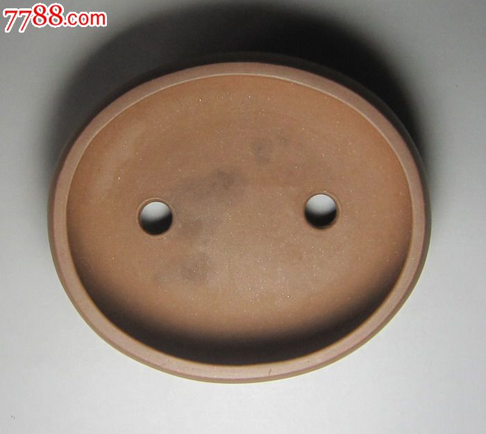 90年代小芳制紫泥鼓腹椭圆形盆 宜兴紫砂盆