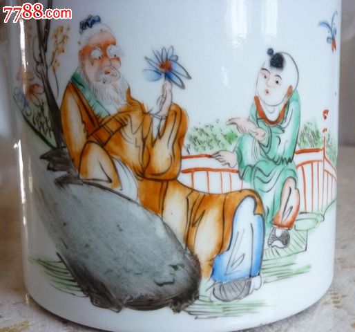 民国名家江生昌人物茶壶