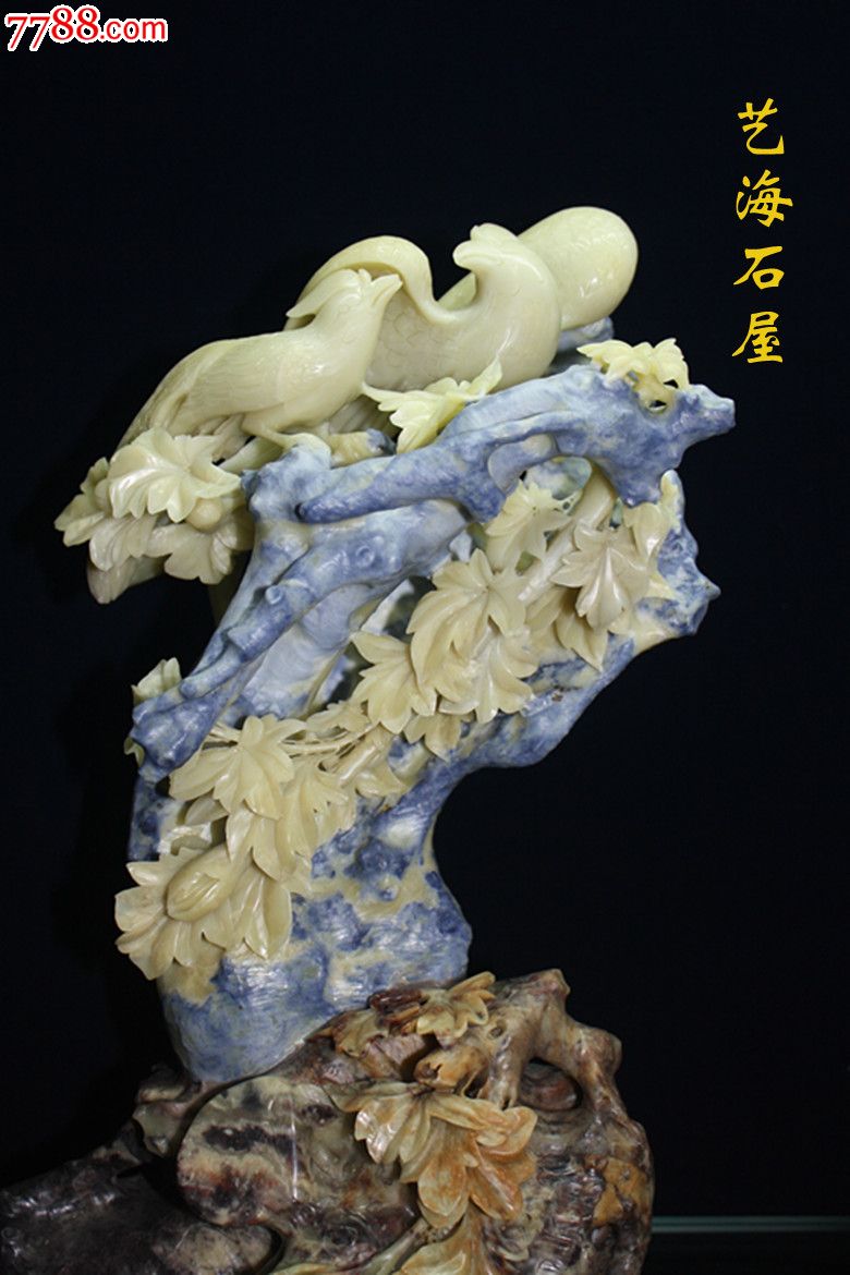 青田石雕花鸟图片