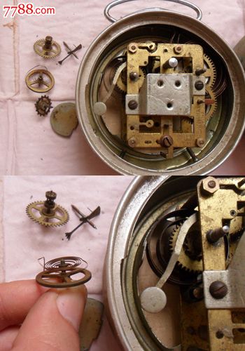 两个铁锚闹钟【品相如图】配件