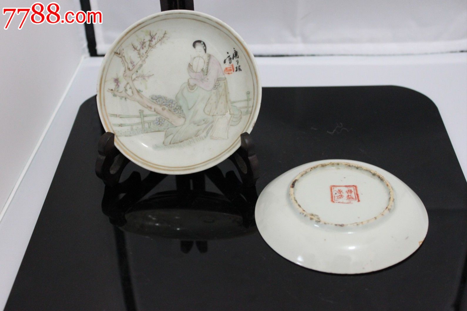 唐子桢仕女盆一对