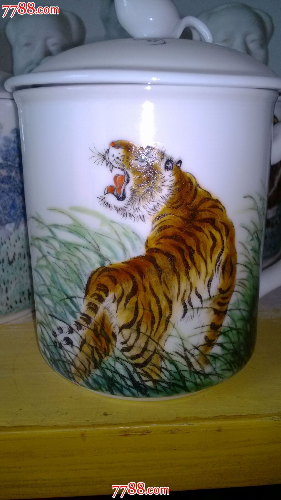 粉彩老虎杯子-彩绘瓷/彩瓷--se18390362-零售-7788收藏__收藏热线