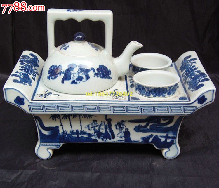 青花瓷茶具一套