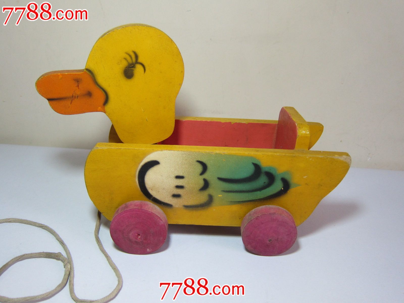 老玩具·小木车鸭子