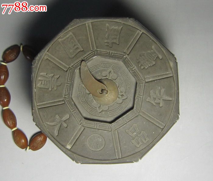 周坚制澄泥八方天落盖蟋蟀盆 蛐蛐罐 旧盆