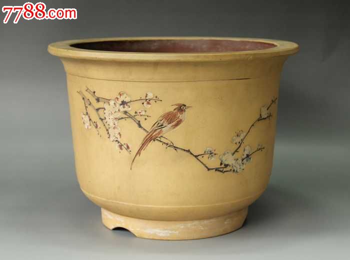 云陶(朱炳浩)花鸟紫砂盆