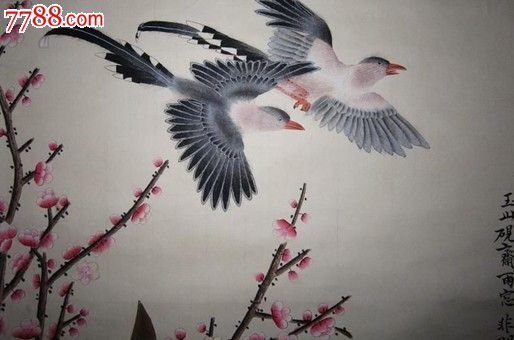 山東蓬萊於氏名家蘭花飛鳥圖-se18803301-花鳥國畫原作-零售-7788收藏