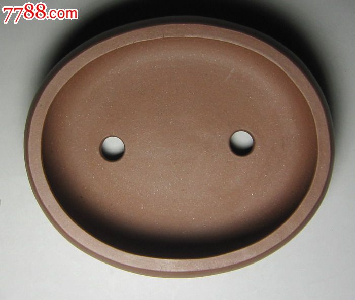 90年代孟小芳制紫泥椭圆形盆 宜兴紫砂