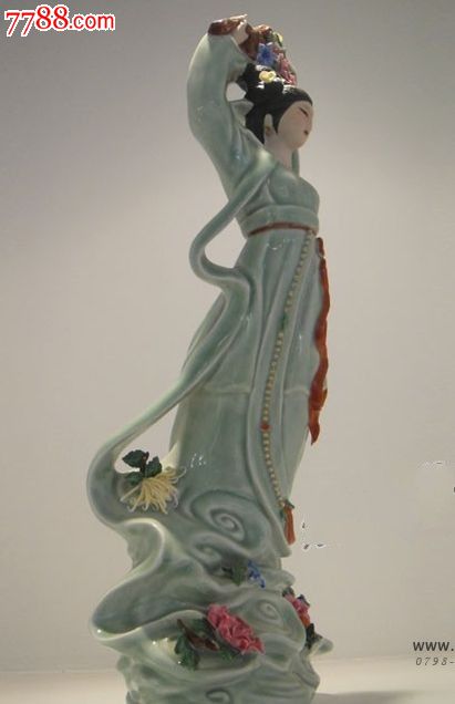刘远长大师作品百花仙子瓷塑像