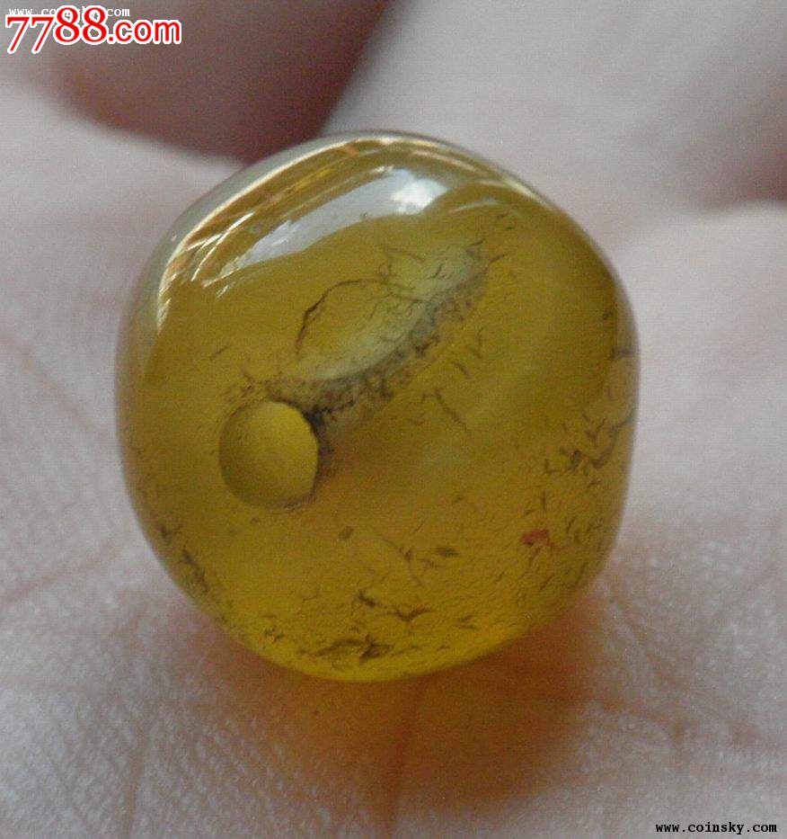 202黄色老玛瑙珠5个