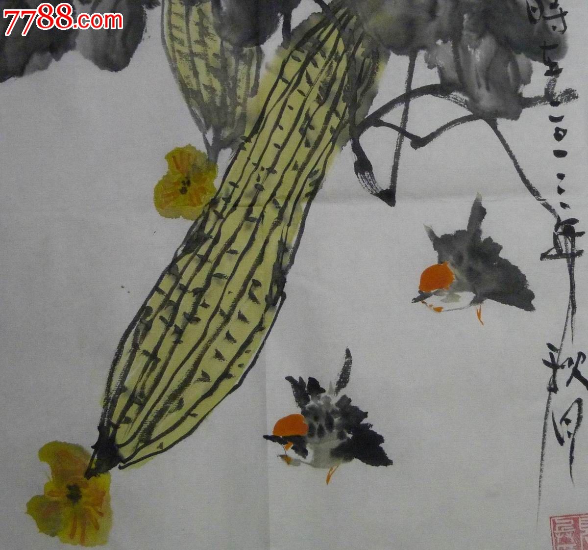 中国画写意花鸟画《秋情》