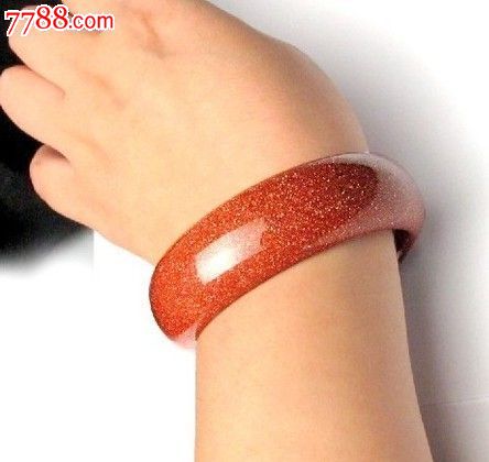 纯天然金沙石手镯天然水晶手镯金光四溢流光溢彩招财女款