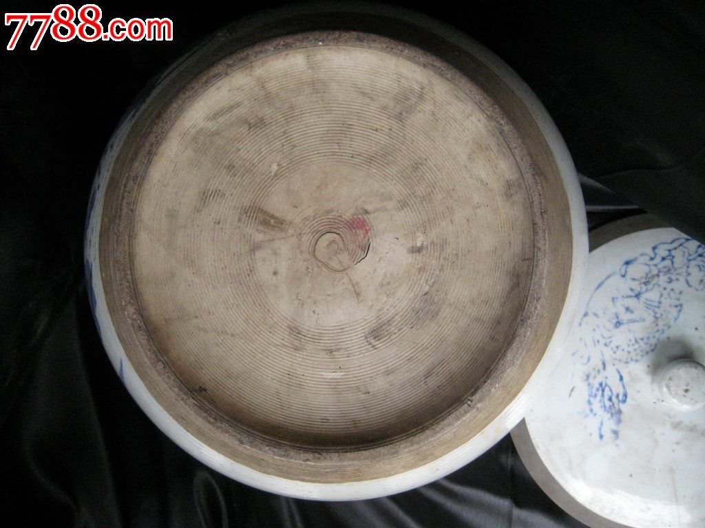 文革青花"丰收"米缸