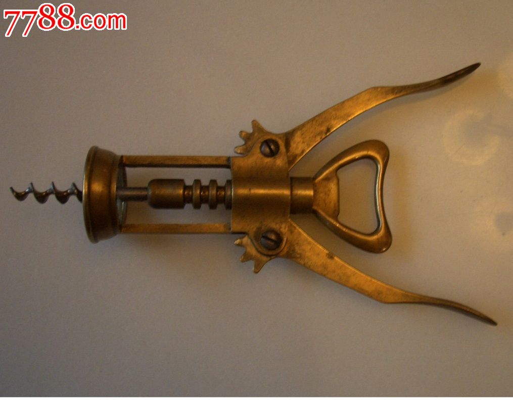 意大利黄铜红酒,啤酒两用古董开瓶器