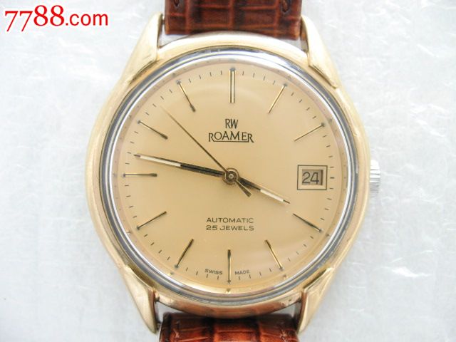 罗马表瑞士自动手表男表(金色2872机芯)