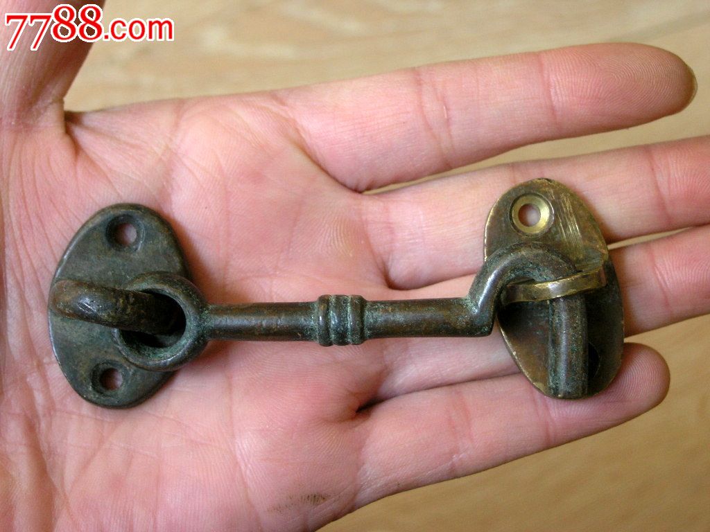 西洋收藏wj16-上世纪早期洋房用老包浆窗户铜风钩一套