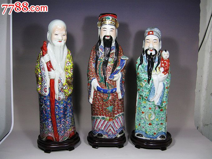 晚清朱茂记福禄寿三星