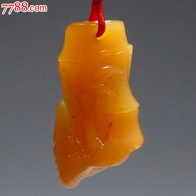 寿山石精品鲎箕田石挂件节节高升