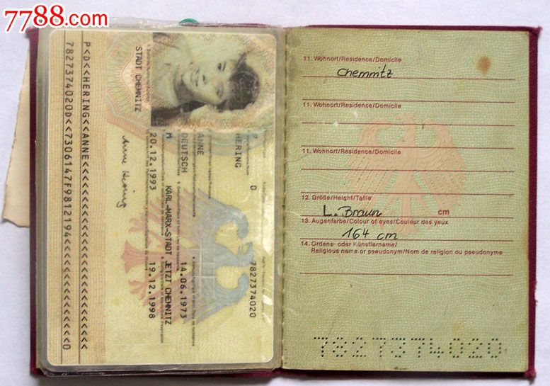 民主德国护照图片
