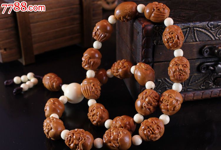 橄榄核精雕----李曼款十八罗汉手串手链_橄榄核雕_咸丰挡不住【7788
