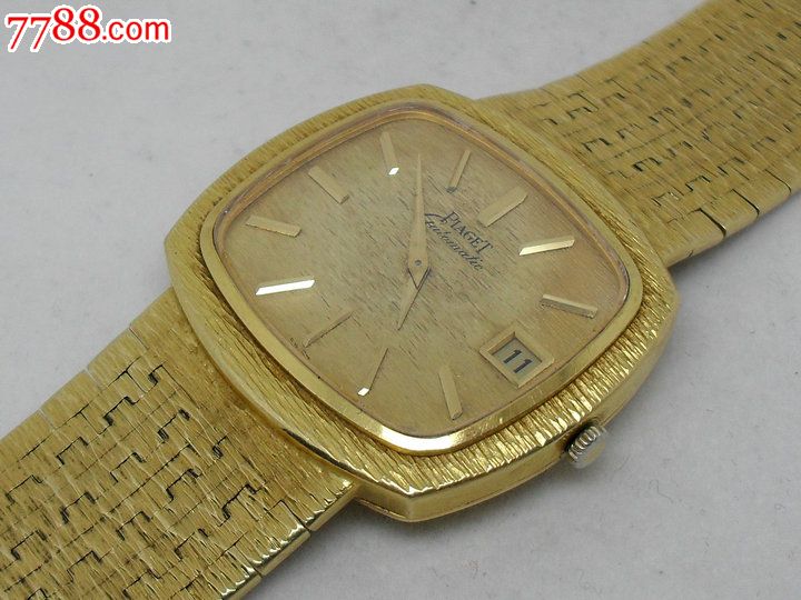 瑞士产18k实金一体链伯爵piaget男士手表