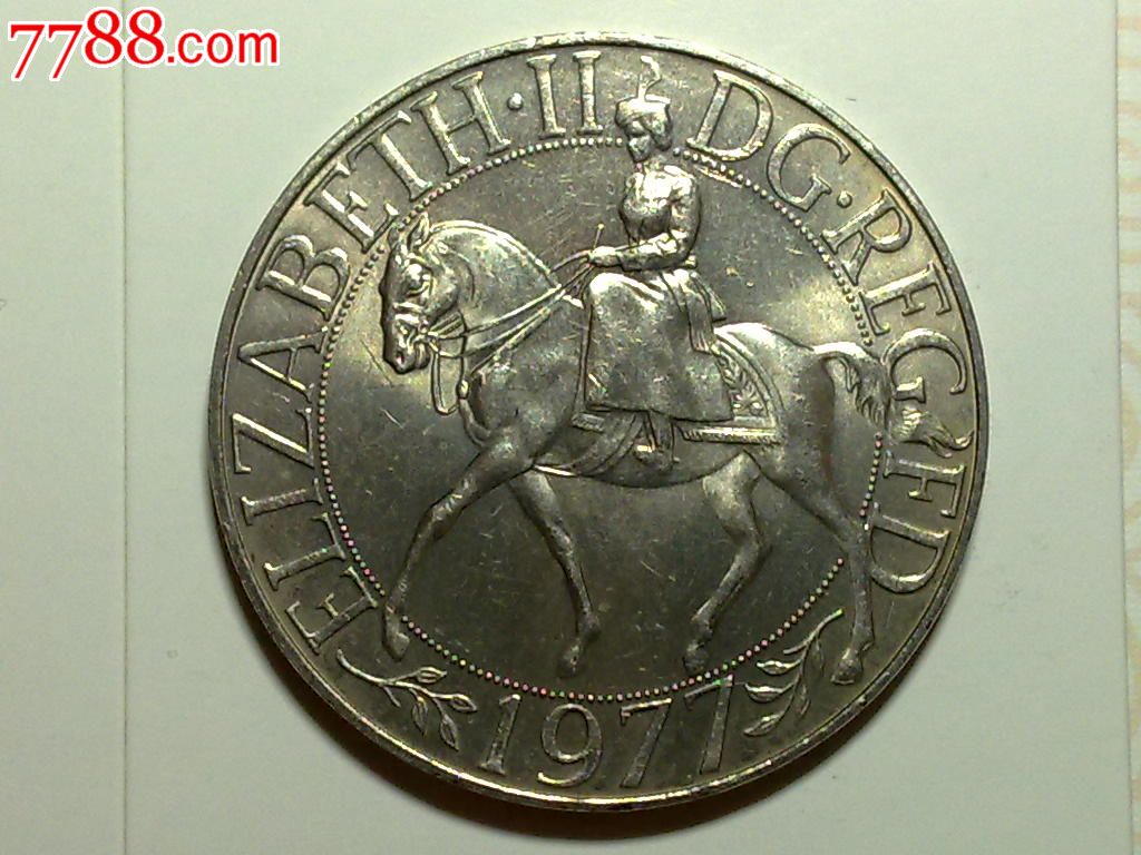 英国1977年女王登基25周年25新便士克朗型纪念币