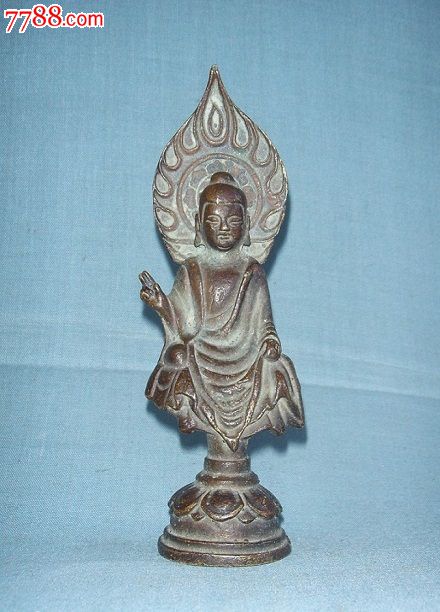 南北朝青铜【"太安元年二月佛弟子张玉祥造"释迦牟尼佛像】