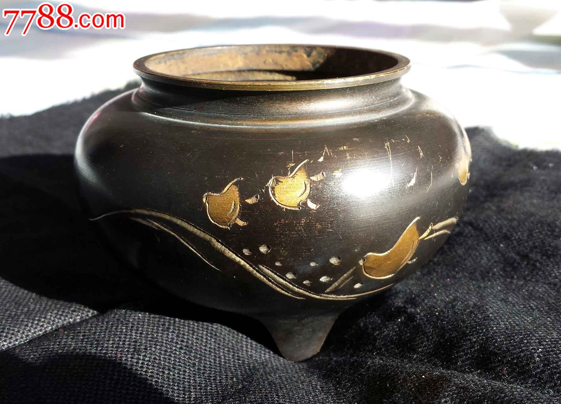 日本错金银老香炉_铜炉_第1张_7788铜器收藏